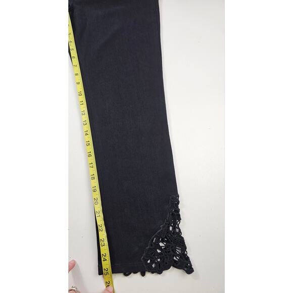 NWT Soft Surroundings triple S stretch 10P Crochet Ankle Pant black 10 PETITE - Picture 7 of 8
